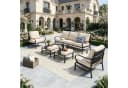 PHI VILLA Gartenlounge-Set 7-tlg. Beige Metall Bild 2