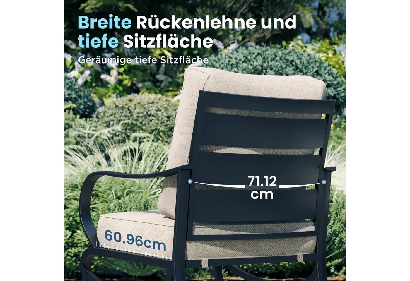 PHI VILLA Gartenlounge-Set 7-tlg. Beige Metall - Bild 4