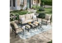PHI VILLA Gartenlounge-Set 7-Sitzer Beige Metall Bild 2