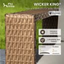 PHI VILLA Gartenlounge-Set Beige PE Rattan mit weißen Kissen Bild 3