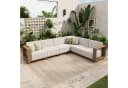 PHI VILLA Gartenlounge-Set Beige mit weißen Kissen PE Rattan Bild 2