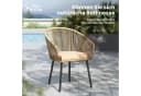 PHI VILLA Gartenstuhl 4er Set Beige Rattansessel Outdoor Bild 1