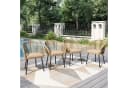 PHI VILLA Gartenstuhl 4er Set Beige Rattansessel Outdoor Bild 2
