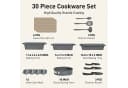 Kitchen Academy Topf-Set 30-tlg. Grau Aluminium Granit Bild 3