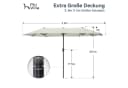 PHI VILLA Balkonschirm 2x3,8m Weiß Kurbel UV-Schutz Bild 3