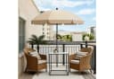 PHI VILLA Sonnenschirm Beige Höhenverstellbar Kippbar mit Klemme Bild 1