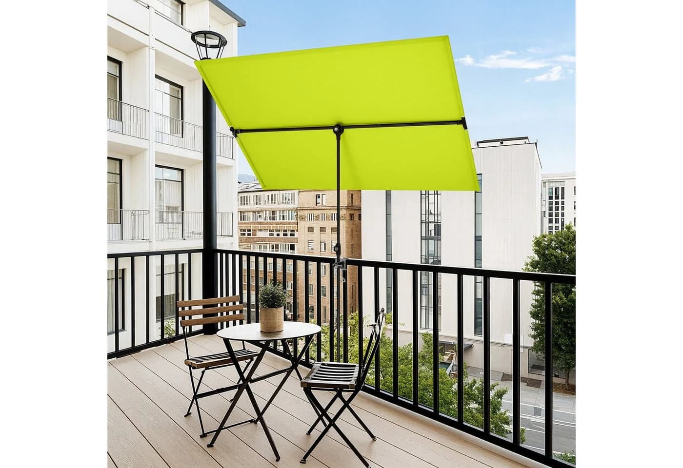 PHI VILLA Balkonschirm Grün 180x130 cm drehbar höhenverstellbar