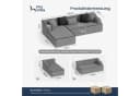 PHI VILLA Ecksofa Boneless Couch Grau Cord Bild 1