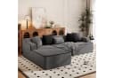 PHI VILLA Ecksofa Boneless Couch Grau Cord Bild 2