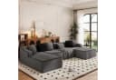 PHI VILLA Ecksofa Boneless Couch Grau Cord Modulares Sofa Bild 2