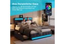 zebery Stauraumbett Polsterbett Grau mit LED Licht und USB-Anschluss Bild 3