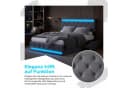 zebery Stauraumbett Polsterbett Grau mit LED Licht und USB-Anschluss Bild 5