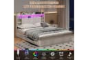 ADWOLT Polsterbett mit Stauraum, LED & USB Beige Bild 1
