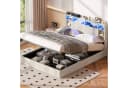 ADWOLT Polsterbett mit Stauraum, LED & USB Beige Bild 2