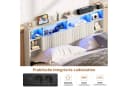 ADWOLT Polsterbett mit Stauraum, LED & USB Beige Bild 3