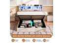 ADWOLT Polsterbett mit Stauraum, LED & USB Beige Bild 4