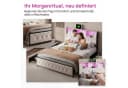 zebery Stauraumbett Polsterbett 180x200 cm Beige mit Schubladen LED USB Bild 1