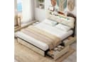 zebery Stauraumbett Polsterbett Beige mit LED und USB Bild 2