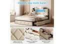 zebery Stauraumbett Polsterbett Beige mit LED und USB Bild 5