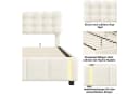 Yelenaro Polsterbett 160x200 cm Beige mit Bettkasten und LED-Sensorleuchte Bild 4