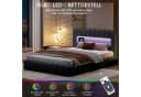 zebery Stauraumbett Polsterbett 180x200 cm Grau mit LED und USB Bild 1