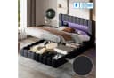 zebery Stauraumbett Polsterbett 180x200 cm Grau mit LED und USB Bild 3