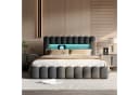 zebery Stauraumbett Polsterbett 180x200 cm Grau mit LED und USB Bild 5