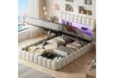 zebery Stauraumbett Polsterbett Beige mit LED & USB Bild 2
