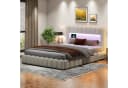 zebery Stauraumbett Polsterbett Beige mit LED & USB Bild 4