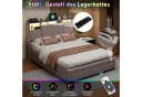 zebery Stauraumbett Polsterbett Grau mit LED und USB Bild 1