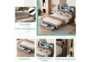 zebery Stauraumbett Polsterbett Grau mit LED und USB Bild 3