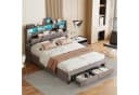 zebery Stauraumbett Polsterbett Grau mit LED und USB Bild 4