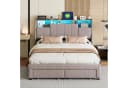 zebery Stauraumbett Polsterbett Grau mit LED und USB Bild 5