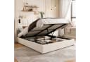 Yelenaro Stauraumbett Polsterbett Beige mit LED-Leseleuchte Bild 1