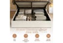 Yelenaro Stauraumbett Polsterbett Beige mit LED-Leseleuchte Bild 4