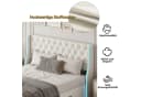zebery Stauraumbett Polsterbett 160x200 cm Beige Samt mit LED & Schubladen Bild 3