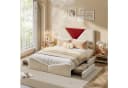 zebery Stauraumbett Polsterbett Beige Samtstoff Bild 4