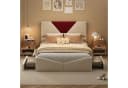 zebery Stauraumbett Polsterbett Beige Samtstoff Bild 5