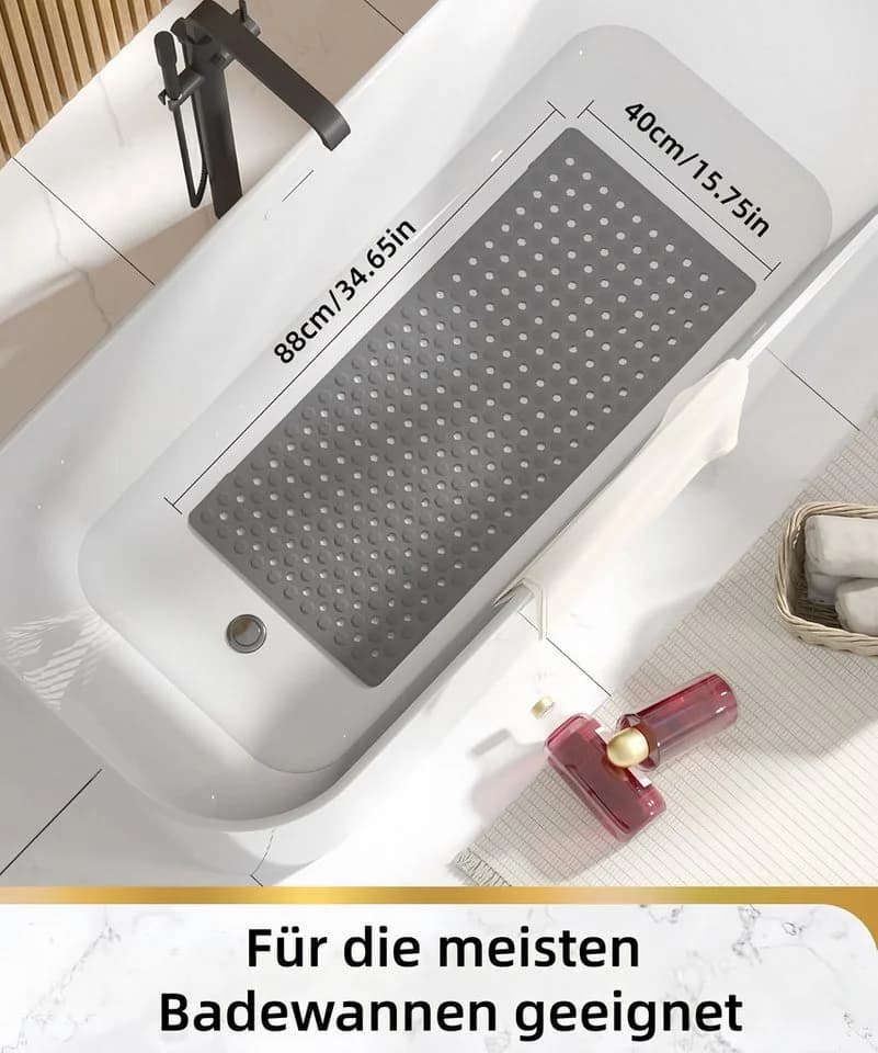 FOUORTUNATE-BEE Rutschfeste Badewannenmatte PVC Schnelltrocknend