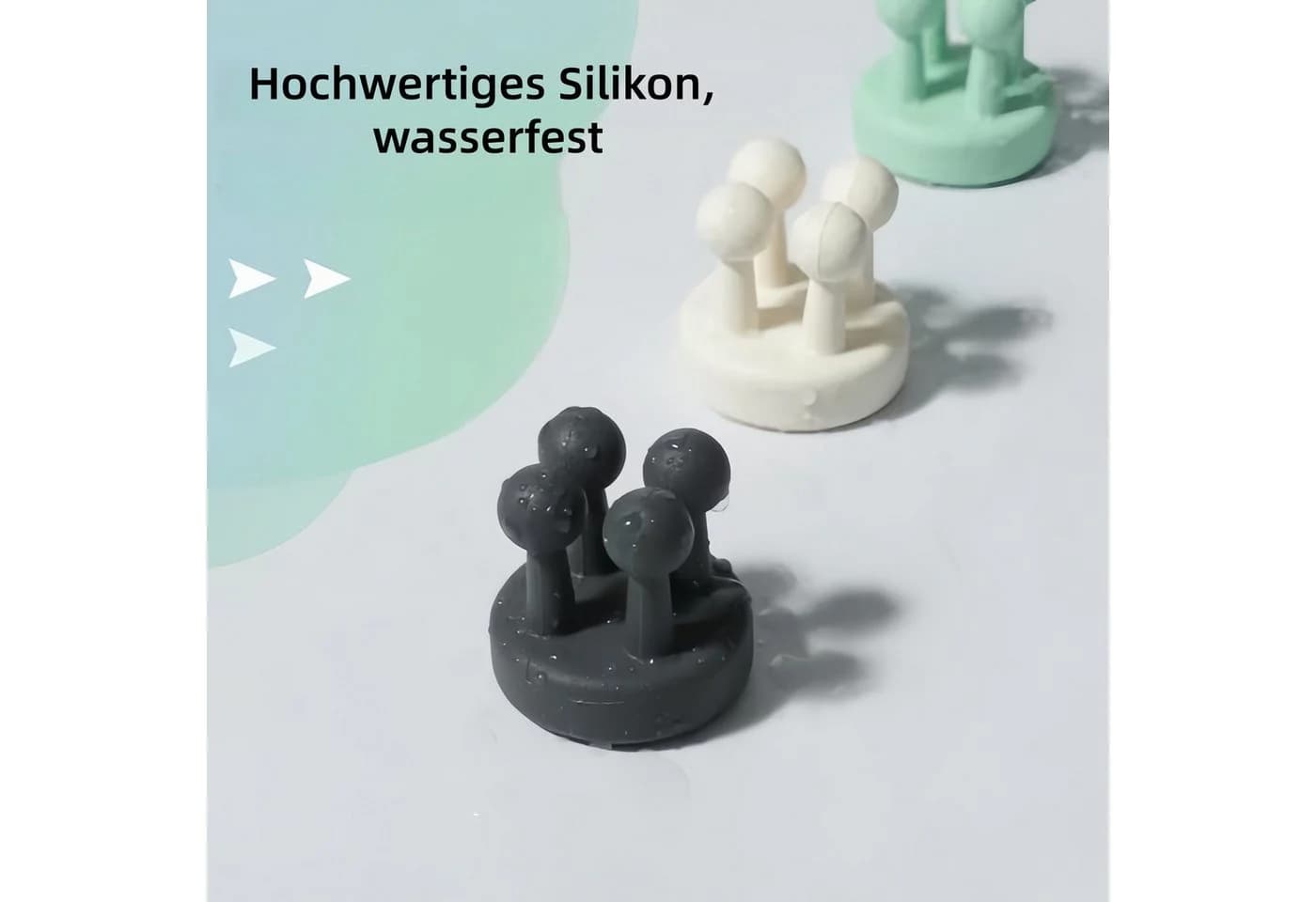 FOUORTUNATE-BEE Zahnbürstenhalter Silikon 4-teiliges Set Selbstklebend Weiß - Bild 4