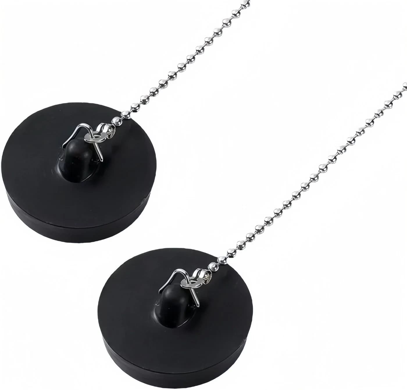 FOUORTUNATE-BEE Universal-Abflussstopfen 2er-Set mit Edelstahlkette - Bild 2