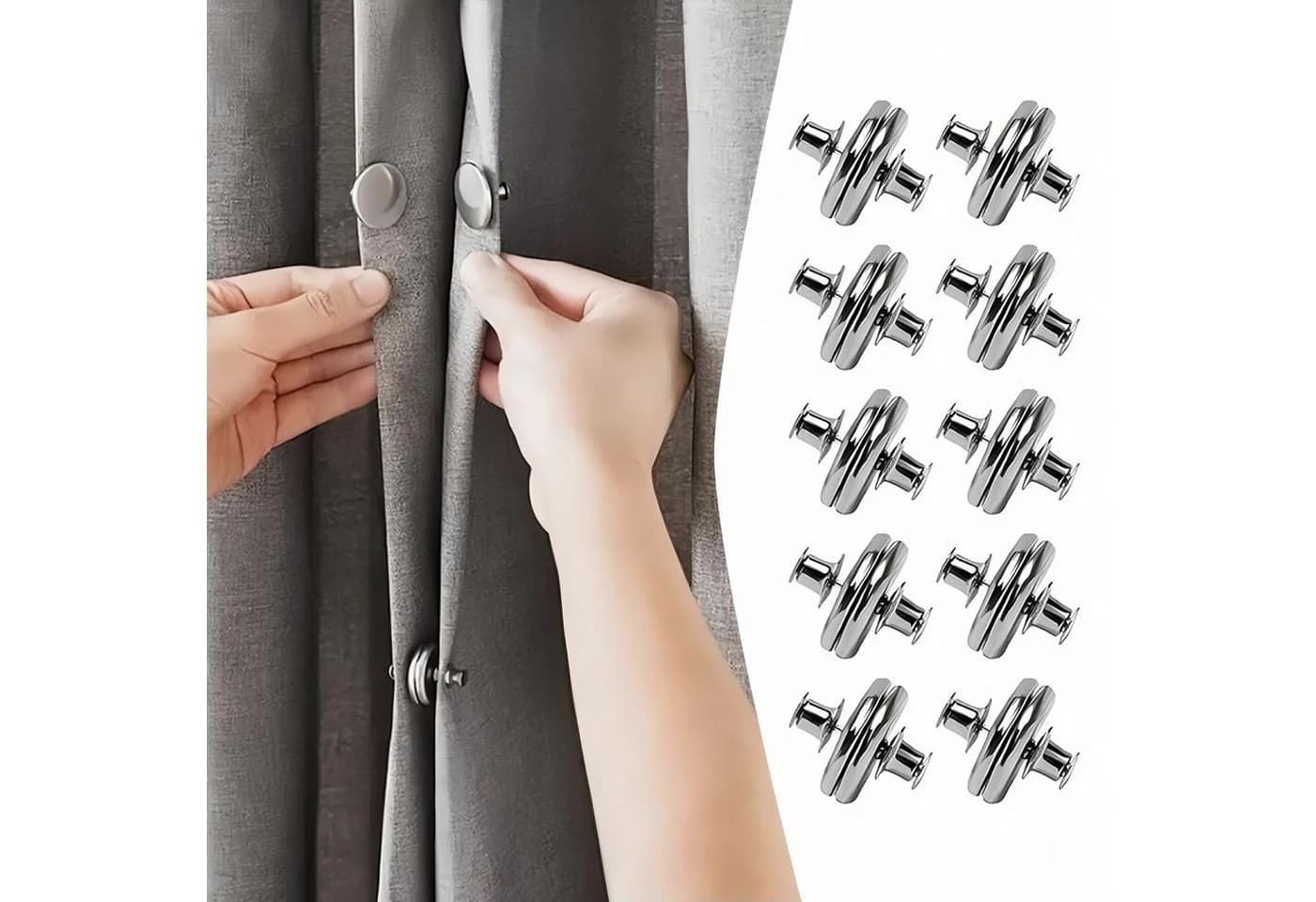 FOUORTUNATE-BEE Magnetische Vorhanghalter 10er Set Raffhalter - Bild 2