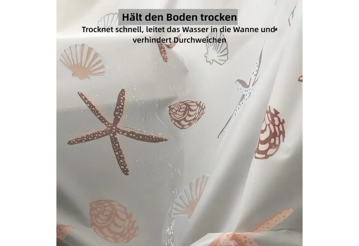 FOUORTUNATE-BEE Duschvorhang Wasserdicht Seestern-Motiv PEVA - Bild 4