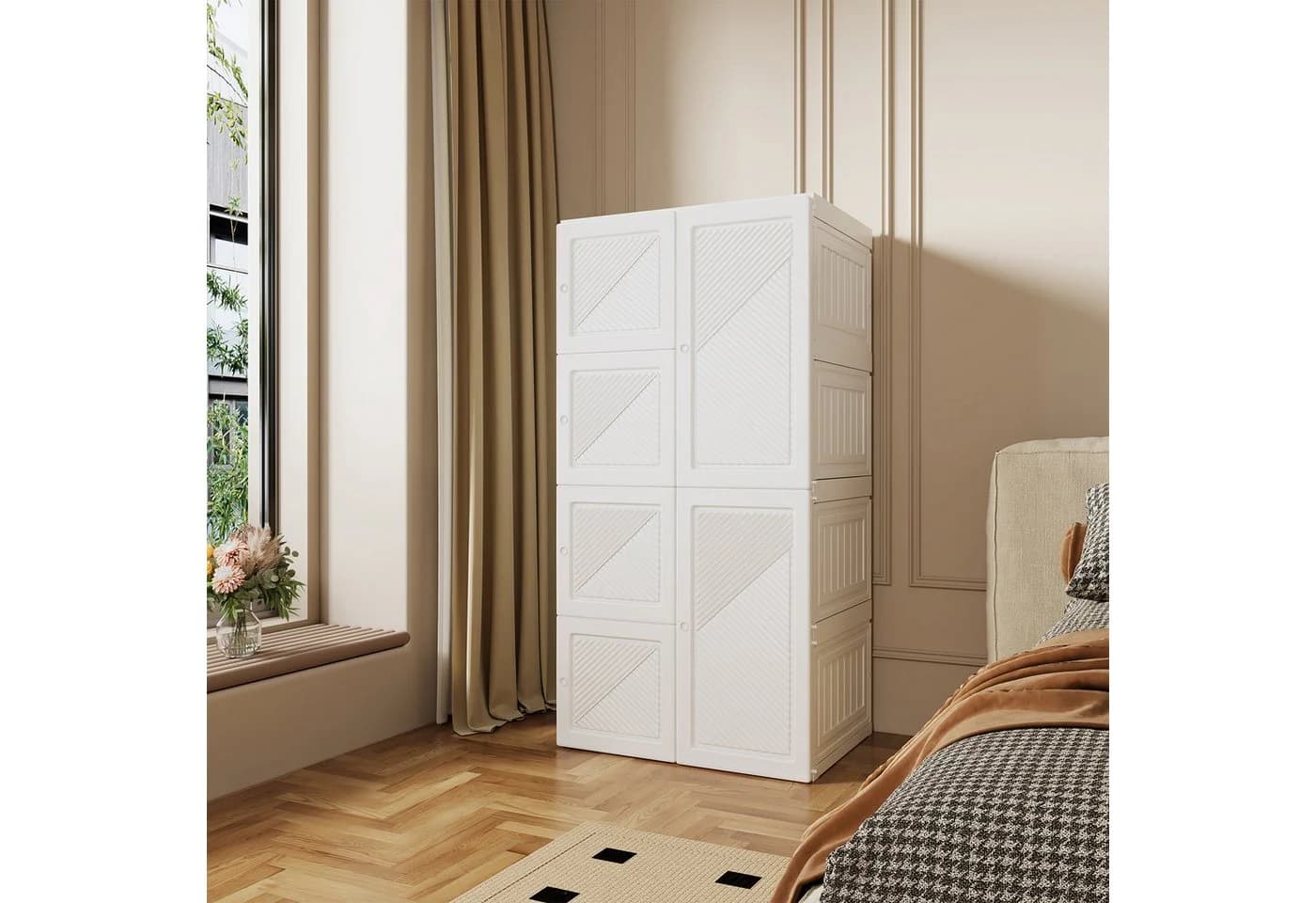 Simurq Kleiderschrank Weiß mit Stauraum - Bild 4