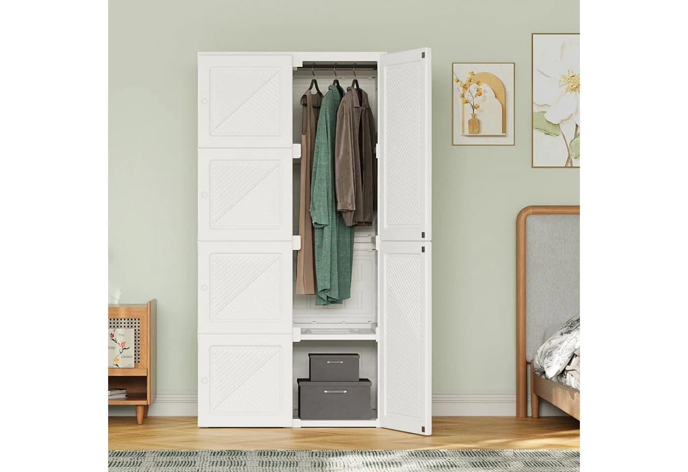 Simurq Kleiderschrank Weiß mit Stauraum - Bild 5