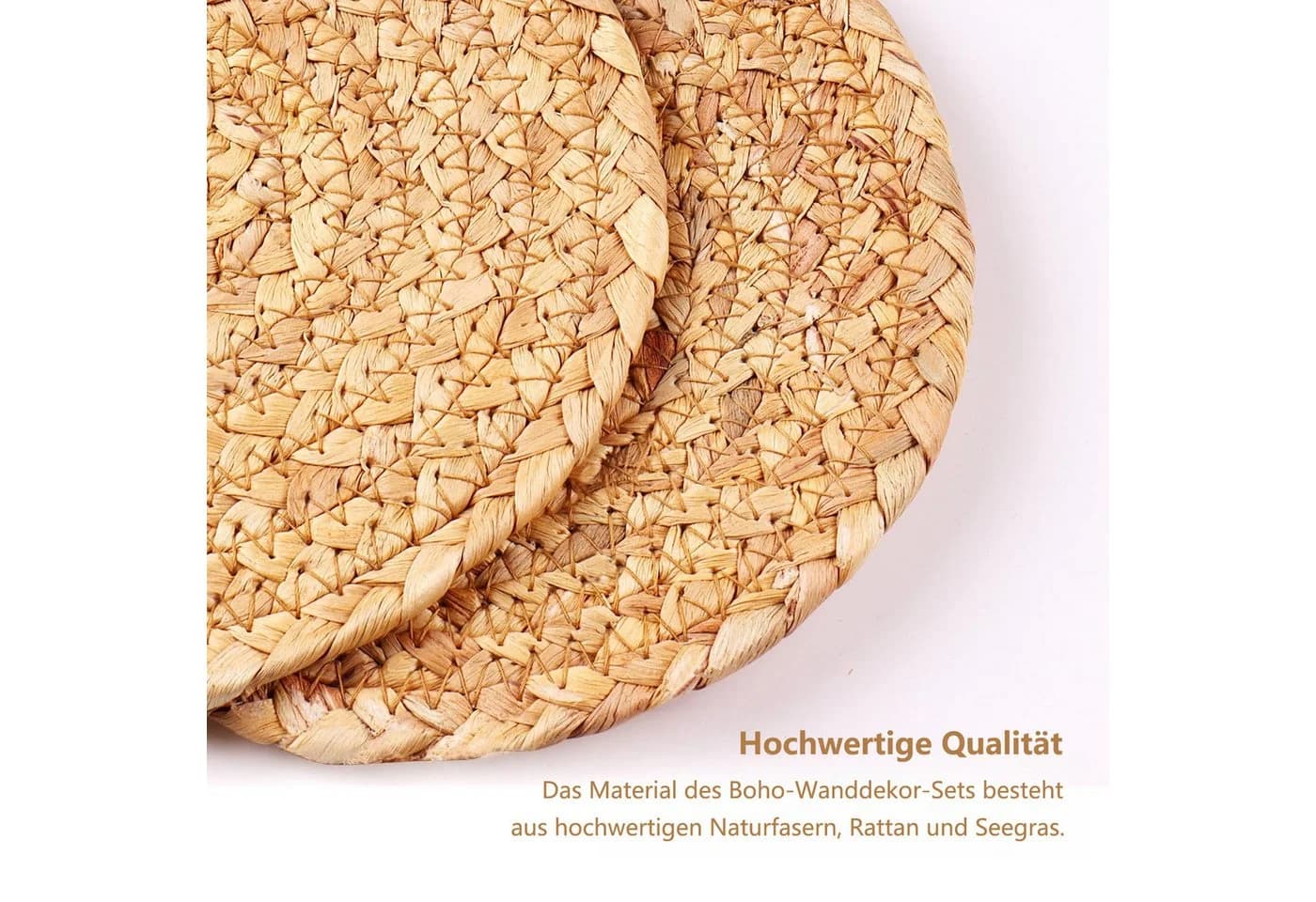 FOUORTUNATE-BEE Wanddekoobjekt 9 Stück Boho-Wandkörbe Beige - Bild 4