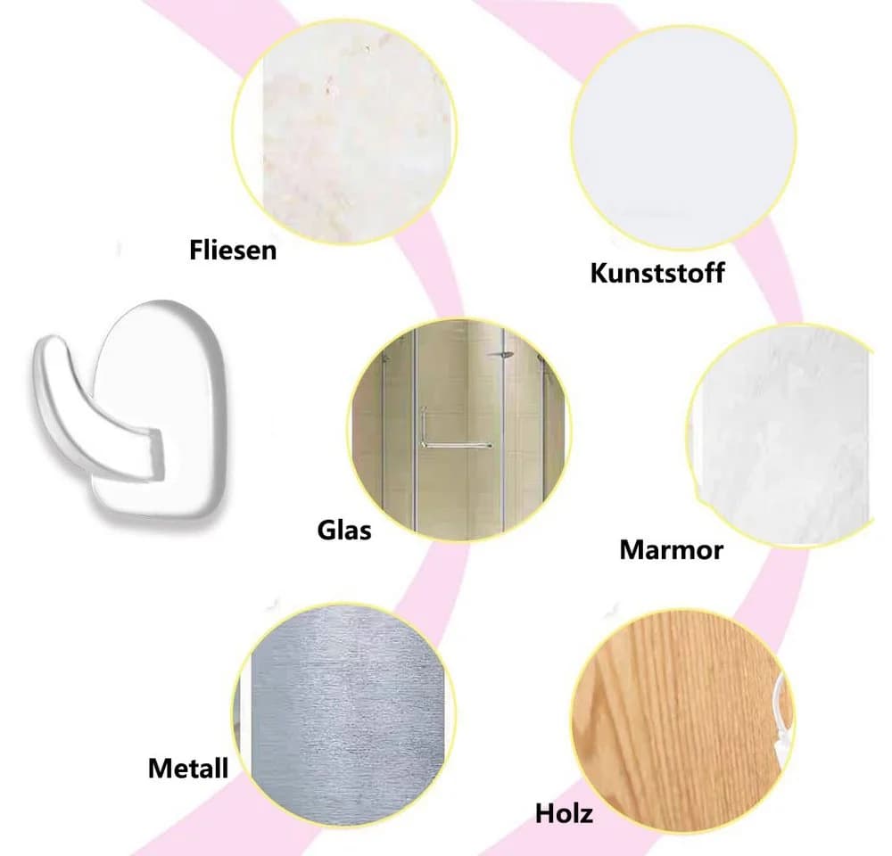 FOUORTUNATE-BEE Klebehaken 10er Set Transparent Selbstklebend Ohne Bohren - Bild 4