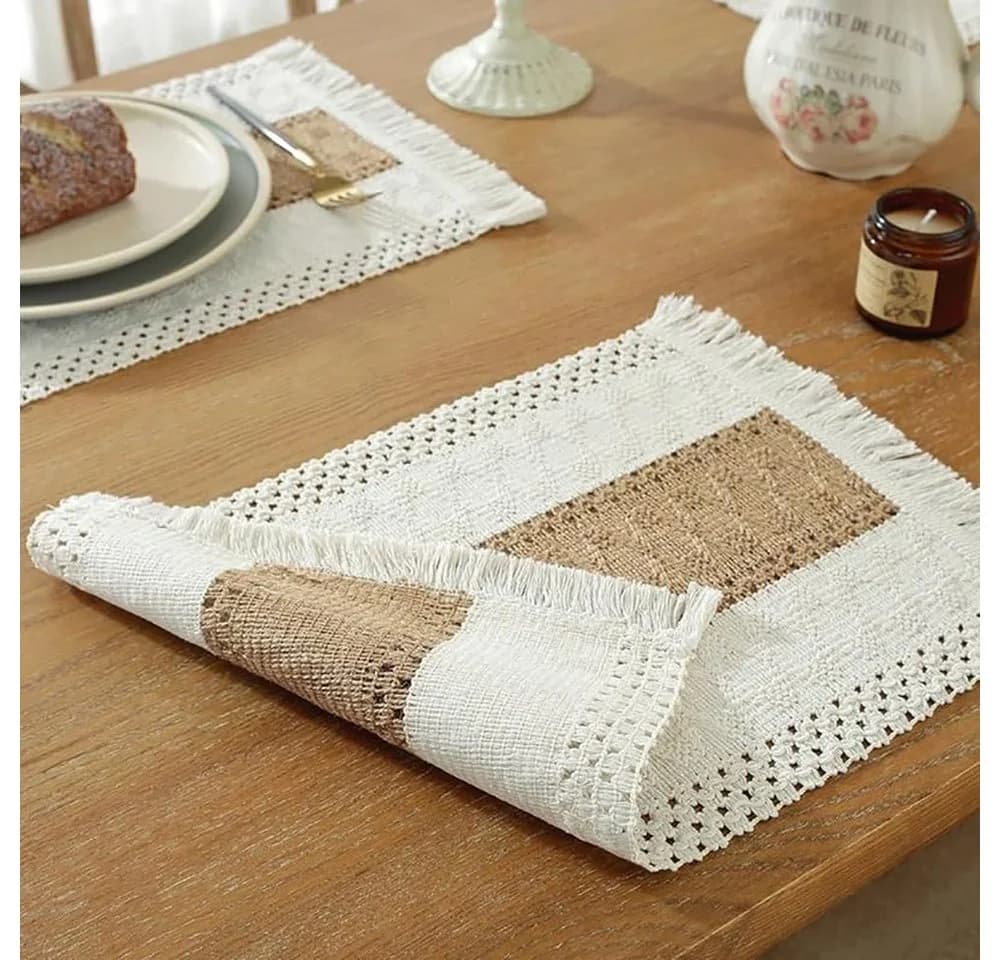 FOUORTUNATE-BEE Platzset 4er Set Boho Makramee Landhausstil - Bild 3