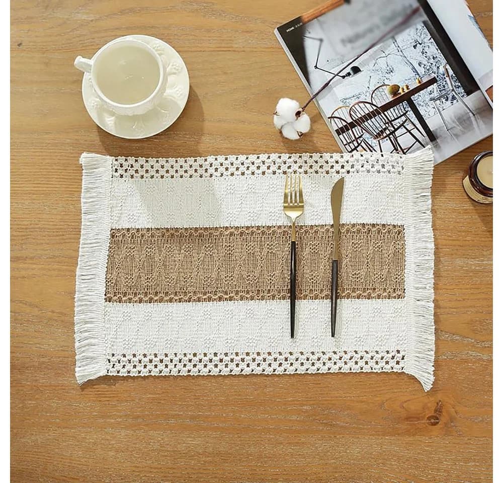 FOUORTUNATE-BEE Platzset 4er Set Boho Makramee Landhausstil - Bild 4