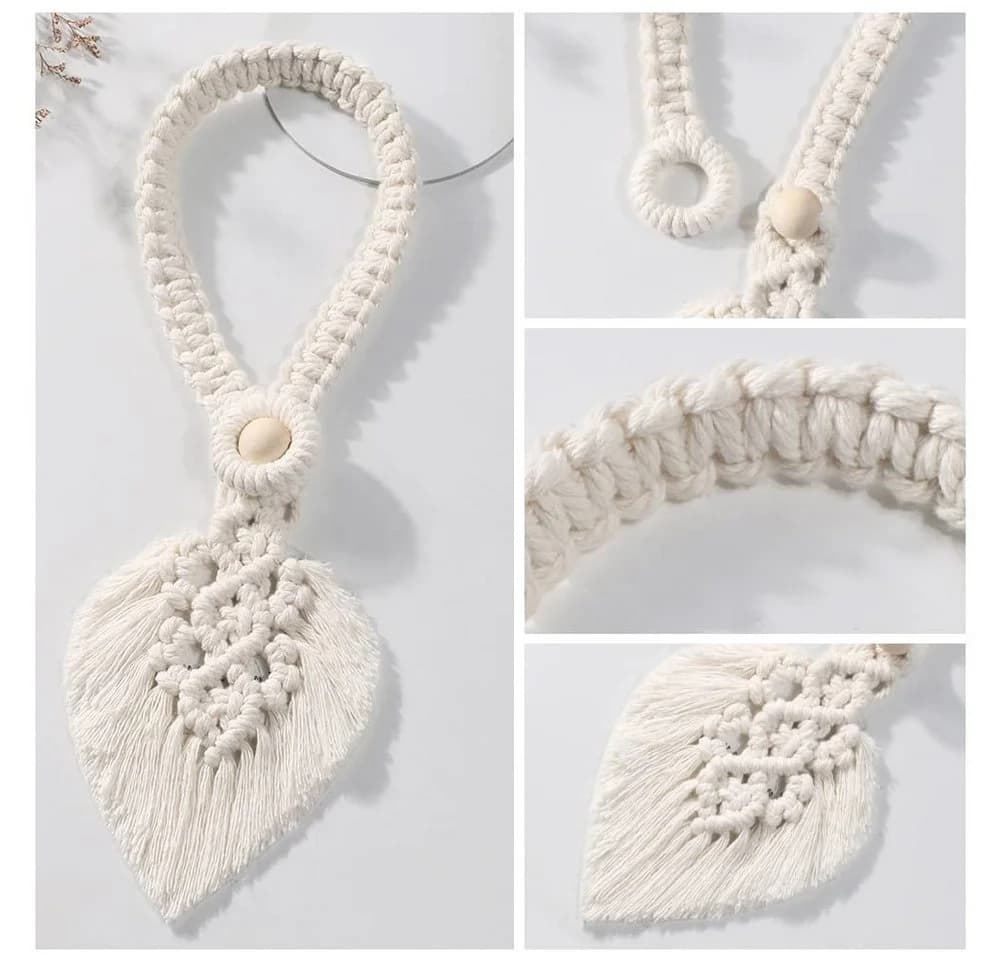 FOUORTUNATE-BEE Raffhalter 2 Stück Beige Boho Vorhanghalter mit Quasten - Bild 3